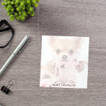 Custom photo dog pet notepad<br><div class="desc">Personalise and add your photo of your pet,  dog. The photo has a white overlay so that you can see your writing.
Personalise and add a text.</div>