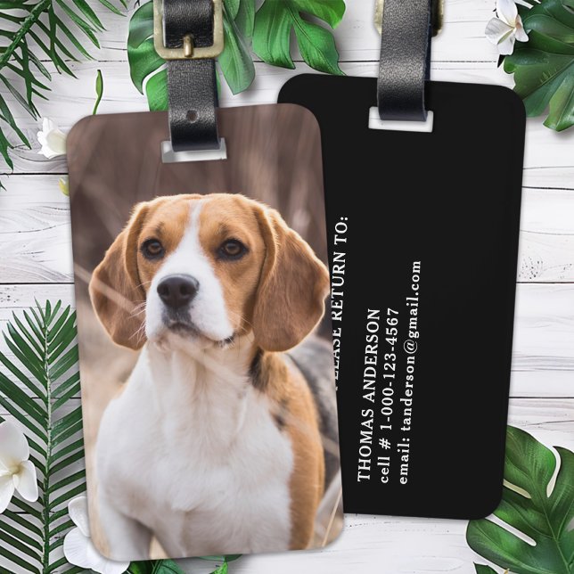 Custom Photo Dog Pet Personalised  Luggage Tag (Creator Uploaded)