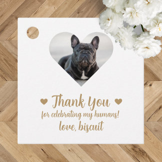 Custom Photo Dog Wedding Favour Tags