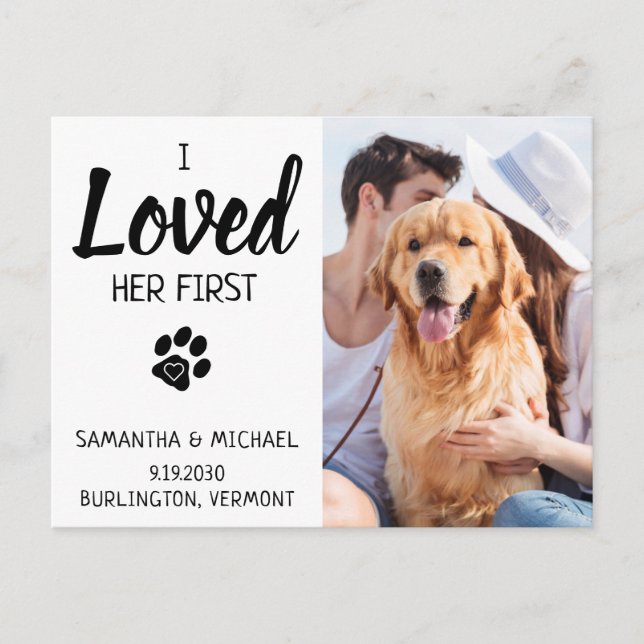 Custom Photo Dog Wedding Save The Date Announcement Postcard (Front)