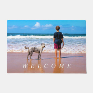 Custom Photo Doormat Welcome with Your Photos