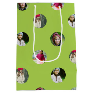 Custom Photo Dot Print Medium Gift Bag