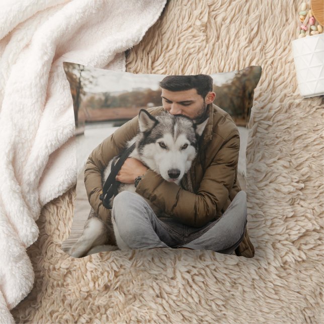 Custom Photo Double Sided Dog Pet Dog Dad Cushion (Blanket)
