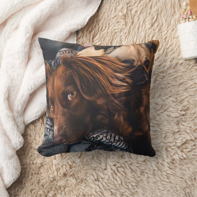 Custom Photo Double Sided Dogs Cushion (Blanket)