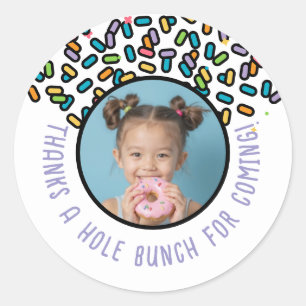 Custom Photo Doughnut Sprinkles Thanks A Hole Bunc Classic Round Sticker