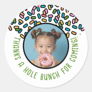 Custom Photo Doughnut Sprinkles Thanks A Hole Bunc Classic Round Sticker