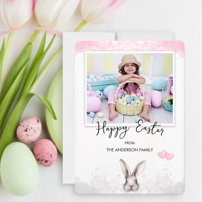 Custom Photo Easter Holiday Card (Personalized photo Easter card.)