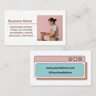 Custom Photo Editable Text Handmade Artist Modern Business Card