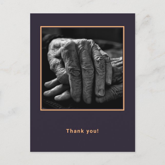 Custom Photo Elderly Home Caregiver Thank You  Postcard (Front)