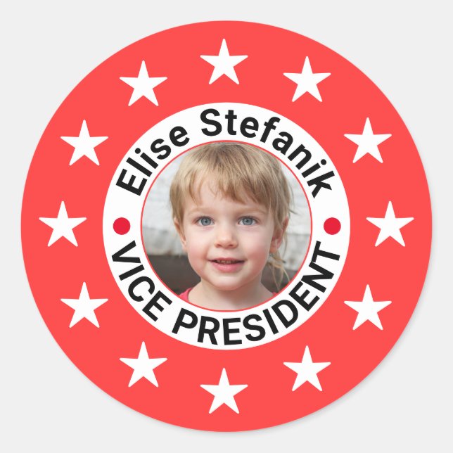 Custom Photo Election 2024 Republican Candidate Classic Round Sticker (Front)