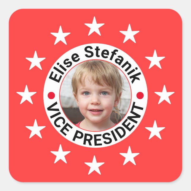 Custom Photo Election 2024 Republican Candidate Square Sticker (Front)