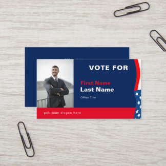Custom Photo Election Campaign Business Card