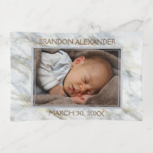 Custom Photo Elegant Blue Grey Marble Pattern