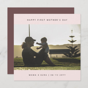 Custom Photo Elegant First Mother's Day Modern Card