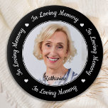 Custom Photo Elegant In Loving Memory Memorial 6 Cm Round Badge<br><div class="desc">Honour your loved one with a custom photo memorial funeral button. This unique memorial keepsake funeral button is the perfect gift for yourself, family or friends to pay tribute to your loved one. We hope your memorial button will bring you peace, joy and happy memories. Quote "In Loving Memory". Customise...</div>