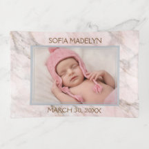 Custom Photo Elegant Pink Grey Marble Pattern