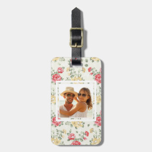 Custom Photo Elegant pink roses Luggage Tag