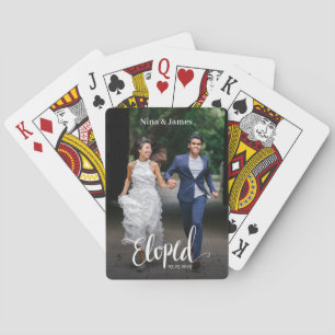 Custom Photo Eloped Template Playing Cards