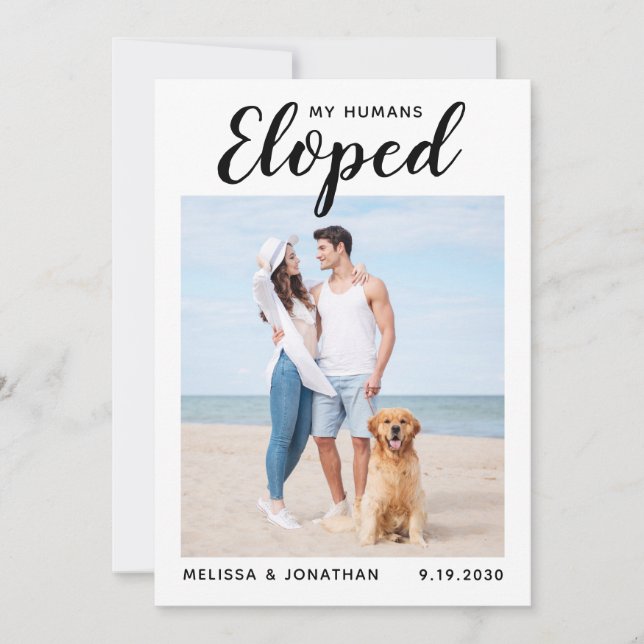 Custom Photo Elopement Pet Dog Wedding Announcemen Save The Date (Front)