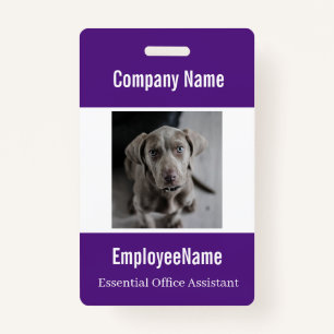 Custom Photo Employee ID Badge Template Purple