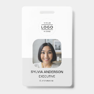 Custom Photo Employee ID Logo QR Code Badge