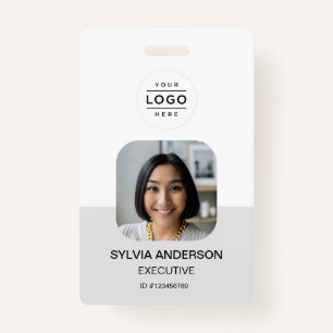 Custom Photo Employee ID Logo QR Code ID Badge