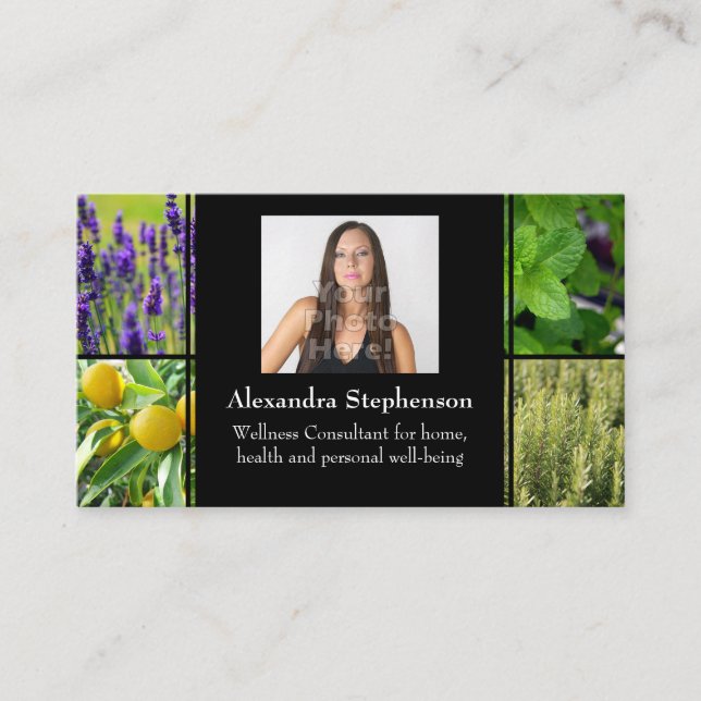 Custom Photo Essential Oils Business Consultant Business Card (Front)