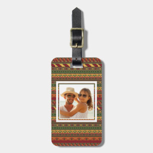 Custom Photo Ethnic background Luggage Tag