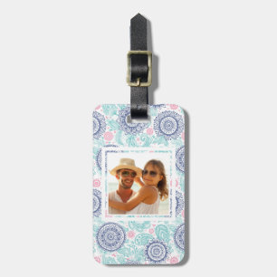 Custom Photo Ethnic Paisley Pattern Luggage Tag