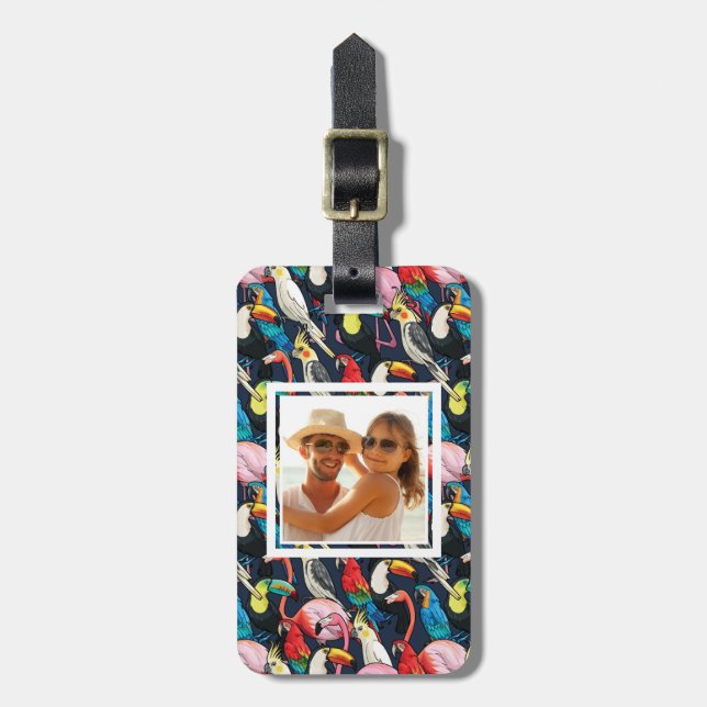 Custom Photo Exotic birds Luggage Tag (Front Vertical)