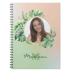 Custom Photo Exotic Leaves Notebook