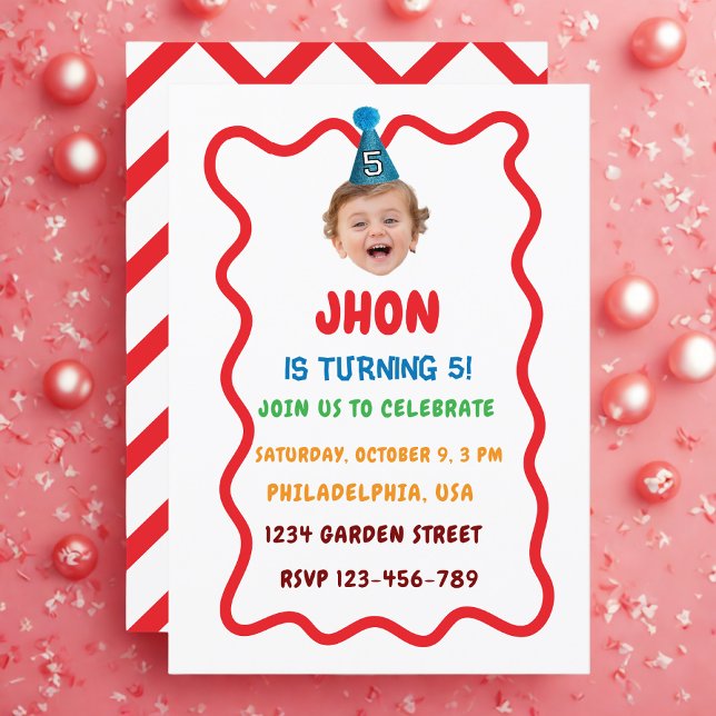 Custom Photo Face Birthday Invitation, Cute Baby Invitation (Creator Uploaded)