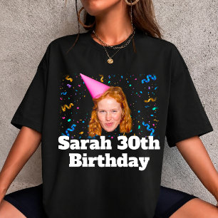 Custom Photo Face Birthday Party Shirt, Matching T-Shirt