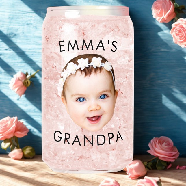 Custom Photo Face Mum Grandma Grandpa Birthday Can Glass (Creator Uploaded)