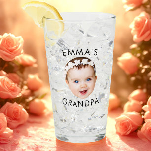 Custom Photo Face Mum Grandma Grandpa Birthday Glass