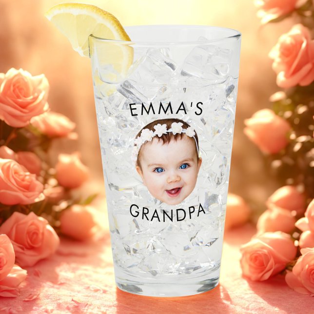Custom Photo Face Mum Grandma Grandpa Birthday Glass (Creator Uploaded)