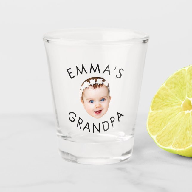 Custom Photo Face Mum Grandma Grandpa Birthday Shot Glass (Front)