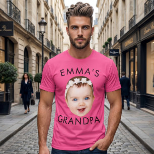 Custom Photo Face Mum Grandma Grandpa Birthday T-Shirt