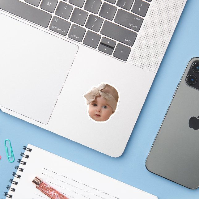 Custom Photo Face Personalised Face Party Favours (Laptop w/ iPhone)