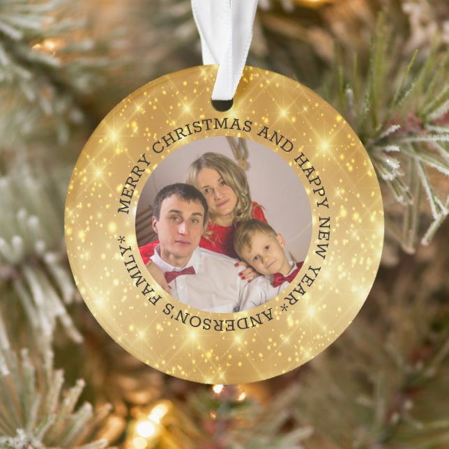 Custom Photo Family Christmas Ornament (Tree)