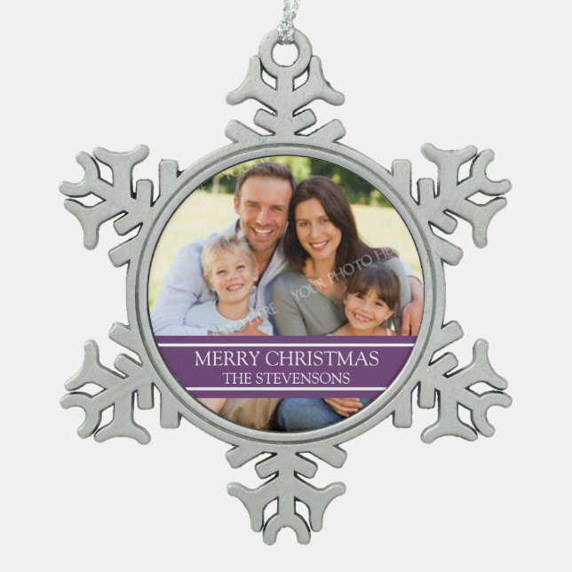Custom Photo Family Christmas Ornament (Front)
