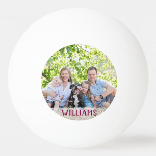 Custom Photo Family Collage Simple Elegant Picture Ping Pong Ball