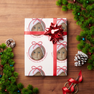 Custom Photo Family Name Christmas Wrapping Paper
