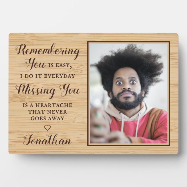 Custom Photo Family Remembrance Memorial Plaque (Front)