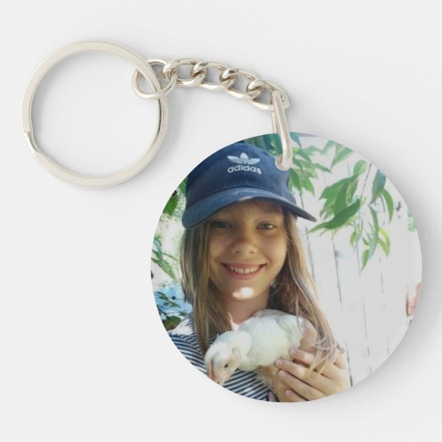 Custom photo family simple minimalist keychain (Front)