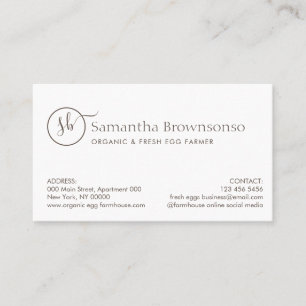 Custom Photo Farm Fresh Eggs Business Card