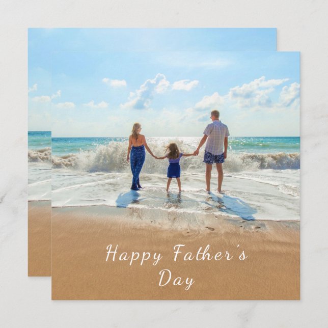 Custom Photo Father's Day Card Your Photo and Text (Front/Back)