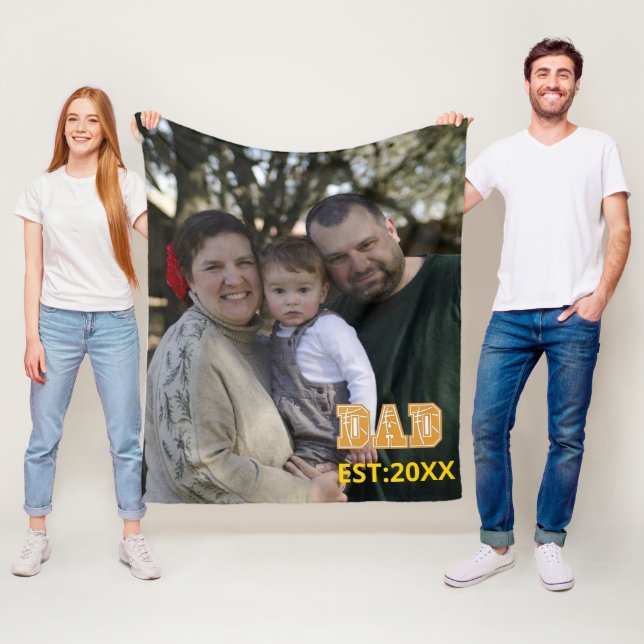 Custom photo Fathers day Sports Dad Basketball Dad Fleece Blanket (In Situ)