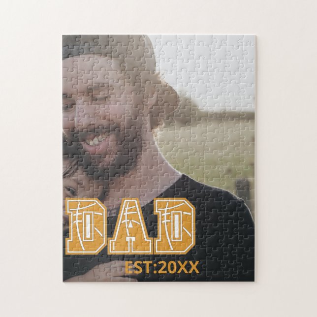 Custom photo Fathers day Sports Dad Basketball Dad Jigsaw Puzzle (Vertical)