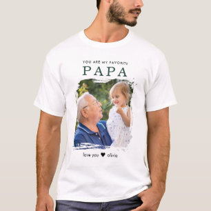 Custom Photo Favourite Papa Personalised Grandpa T-Shirt